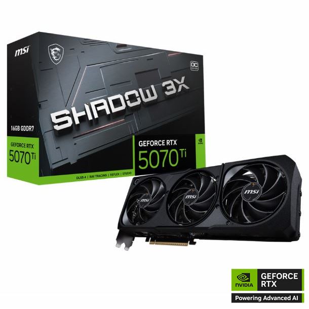 PLACA DE VIDEO GeForce RTX 5070 TI 16GB MSI SHADOW 3X OC