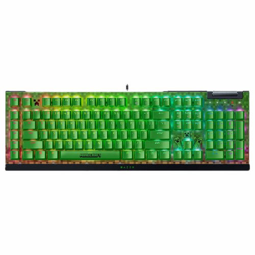 TECLADO GAMER RAZER BLACKWIDOW V4 X MECHANICAL GREEN SWITCH MINECRAFT EDITION