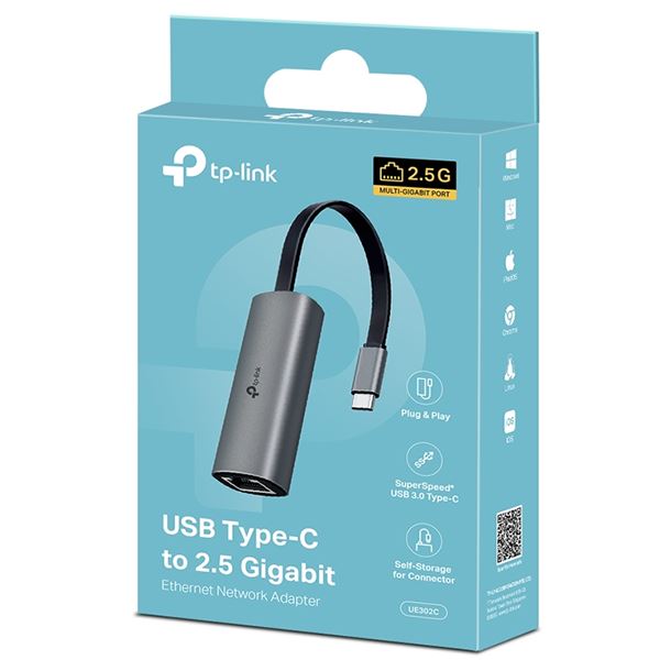 ADAPTADOR TP-LINK UE302C USB-C A ETHERNET 2.5 GIGABIT RJ45