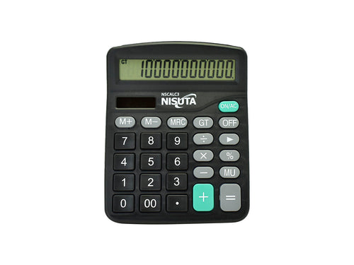 Calculadora digital 12 digitos a pilas o energia solar