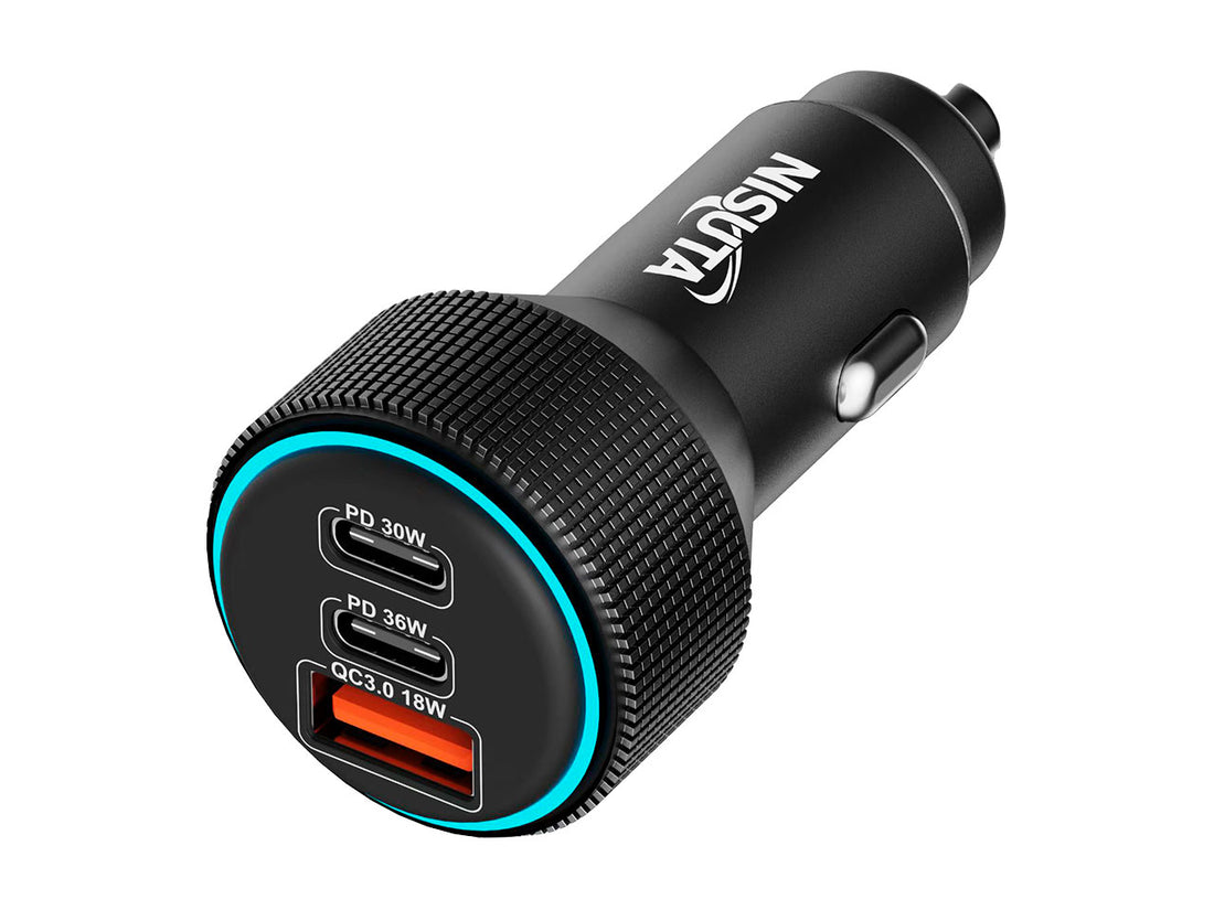 Cargador USB triple auto 12/24V 66W
