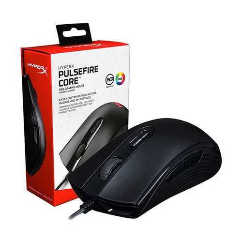 MOUSE HYPERX PULSEFIRE CORE BLACK RGB GAMING 6200DPI 4P4F8AA