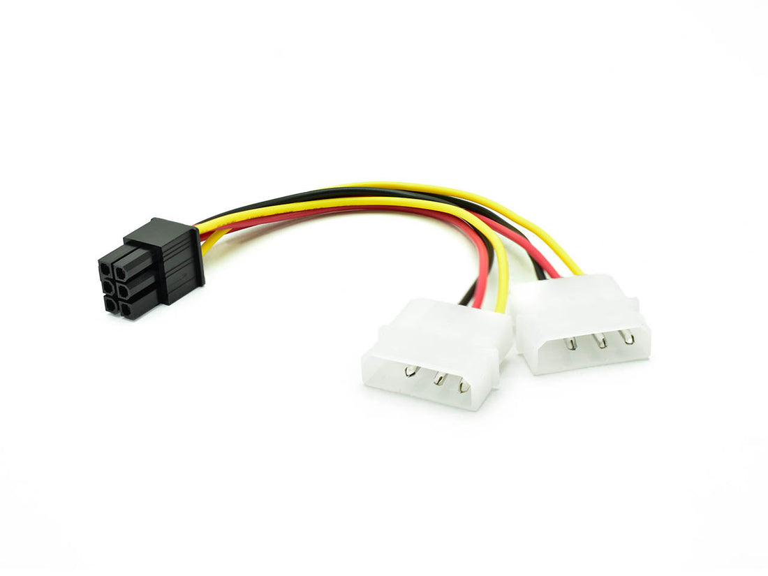 Adaptador 6 pines a 2 molex 4 pines para placas VGA