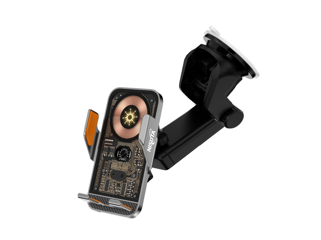 Soporte de celular para auto con cargador inalámbrico de 15W automático