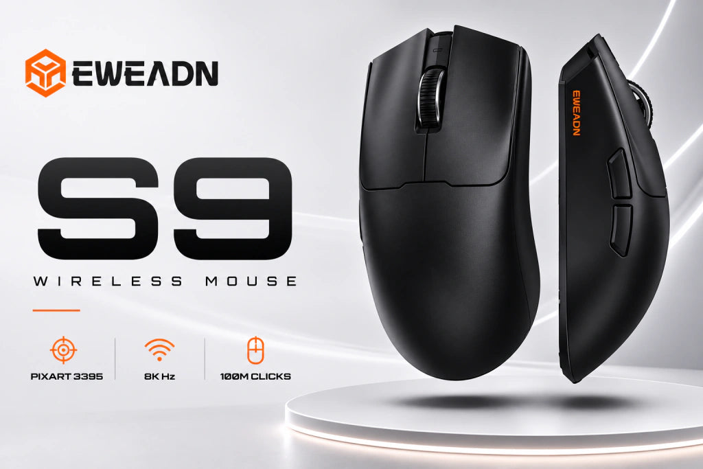 Mouse Gamer EWEADN S9 | PixArt 3395/3950, Polling Rate 8K y 100M Clics