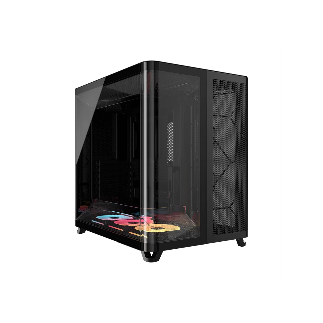 Gabinete CORSAIR AIR 5400 LX-R RGB iCUE LINK Mid Tower con triple cámara Negro