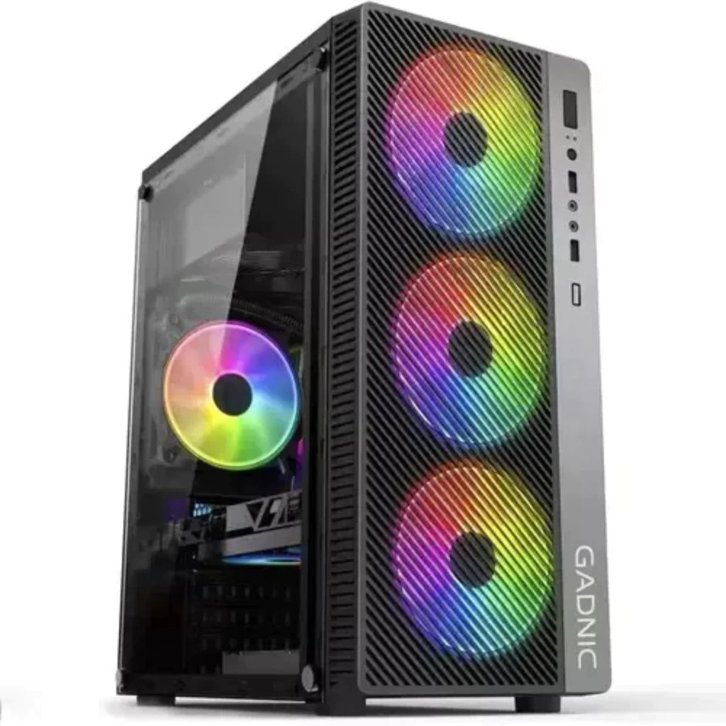 Gabinete Gamer Pc Atx Genesis 4 Coolers Rgb Acrilico Usb (Nuevo)