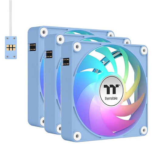 KIT 3 FAN COOLER 120MM THERMALTAKE CT120 EX ARGB HYDRANGEA BLUE