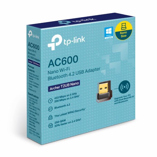 PLACA DE RED USB WIFI+BLUETOOTH TP-LINK ARCHER T2UB NANO AC600