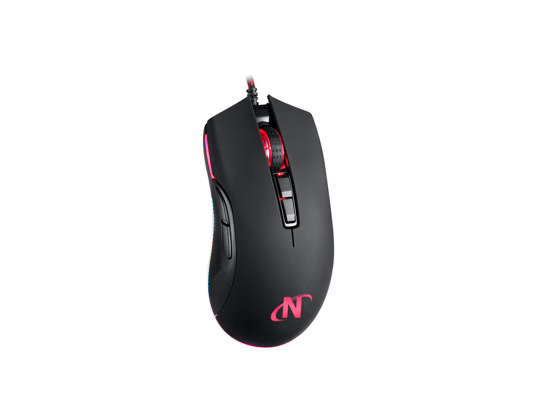 Mouse programable USB 7D+scroll con sensor Pixart 3325, Switch Omron, 10000DPI y leds RGB