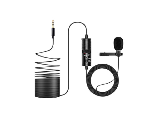 Micrófono corbatero para camara y celular con cable 3.5mm de 6m
