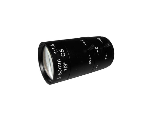 Lente metalico varifocal 5-50MM para camara NS-CIHR
