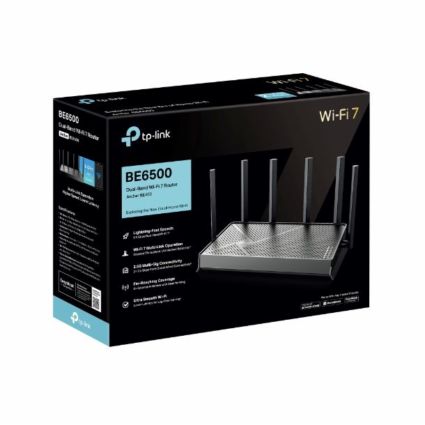 ROUTER TP-LINK ARCHER BE400 WIFI7 BE6500 DOBLE BANDA MULTIGIGABIT