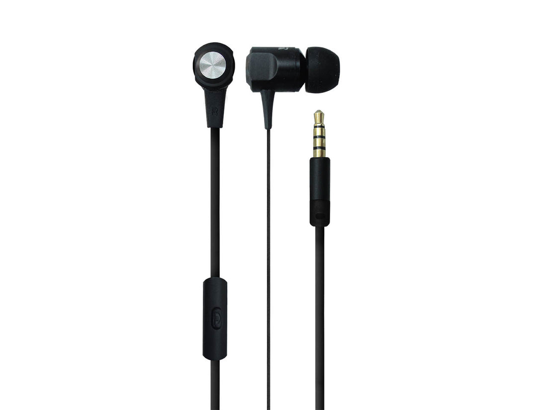 Auricular mini tipo in-ear metalico con mic. color negro