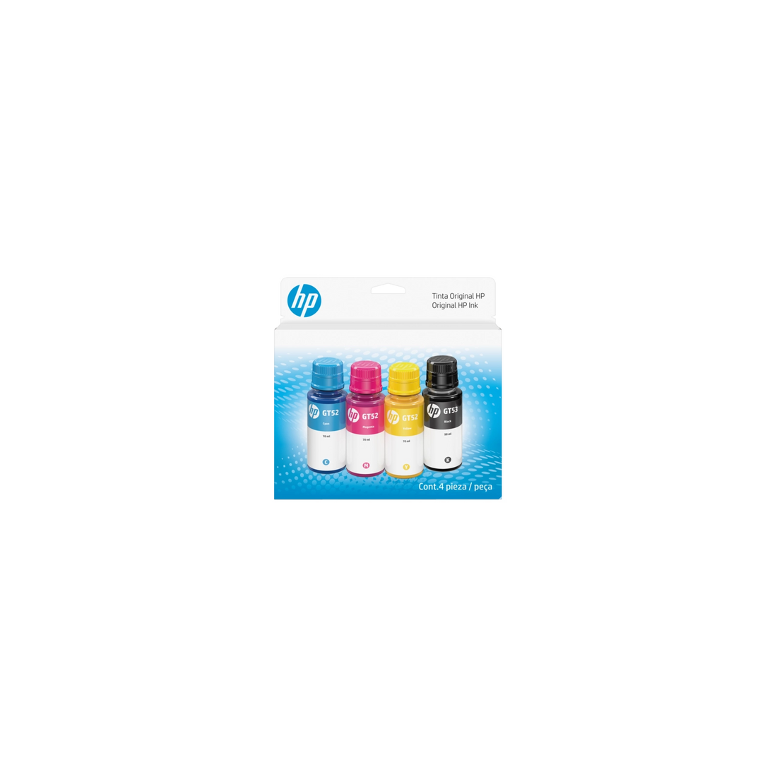 Botella de tinta HP GT53/GT52 Negra Cian Magenta Amarilla Pack de 4