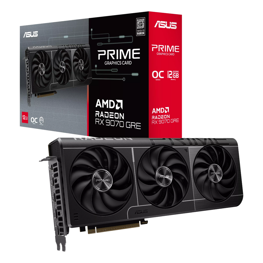 Placa de Video ASUS AMD Radeon PRIME RX9070 GRE O12G EVO