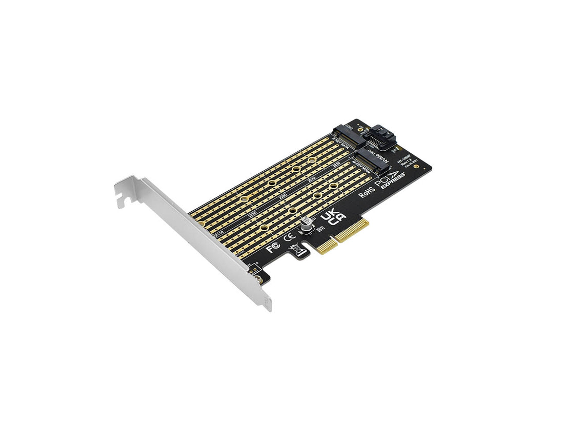 Placa PCI Express para 2 discos M.2 SSD NVMe y NGFF Sata