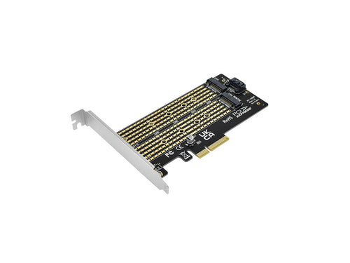 Placa PCI Express para 2 discos M.2 SSD NVMe y NGFF Sata