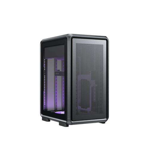 Gabinete Cooler Master MasterFrame 400 Mid Tower Tempered Glass Black s/Fuente