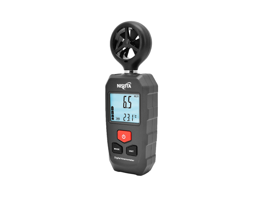 Anemómetro digital para medir temperatura y viento de hasta 107 km/h