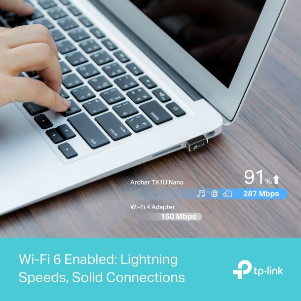PLACA DE RED USB WIFI TP-LINK ARCHER TX1U NANO WIFI6 AX300 DUAL BAND