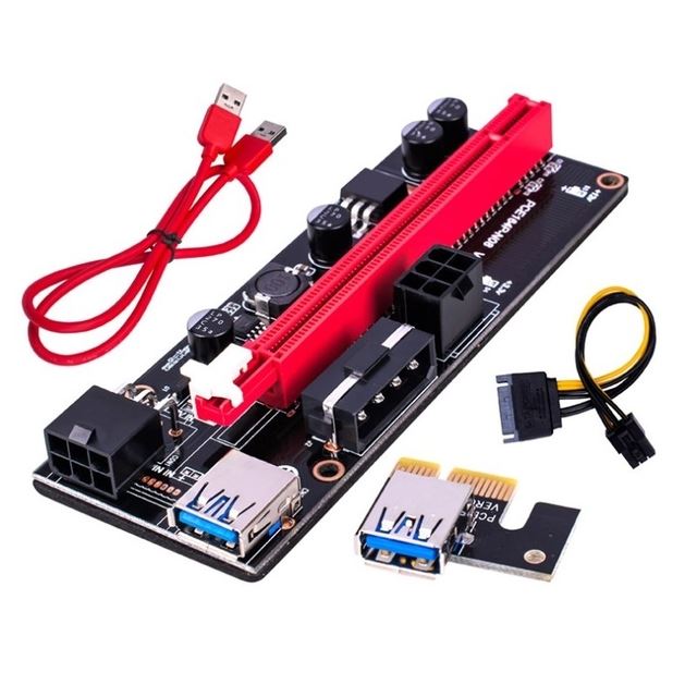 PLACA PCIE RISER 1X A 16X CARD 009S CABLE USB 3.0
