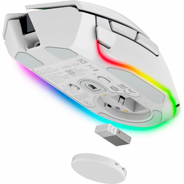MOUSE GAMER WIRELESS RAZER BASILISK V3 PRO 35K WHITE RZ01-05240200-R3U1