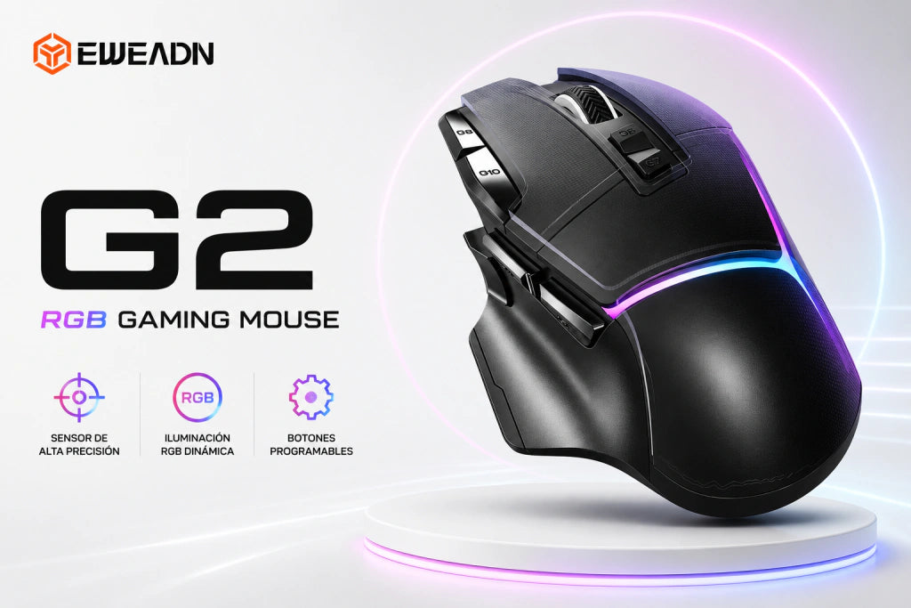 Mouse Gamer EWEADN G2 | Sensor PAW3311, 12.000 DPI y Ultra Ligero 69g