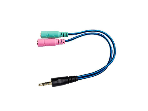 Adaptador 2 stereo hembra a macho de 4 contactos