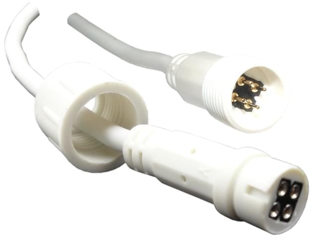 Cable alargue outdoor para leds 5m conector 4 pin M/H