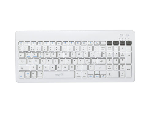 Teclado multimedia bluetooth blanco con bateria recargable