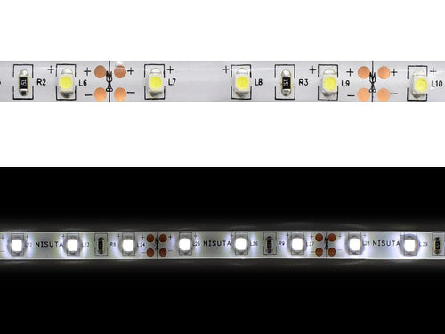 Tira de LEDs externa 3528 60 L/M blanco puro 12V x metro