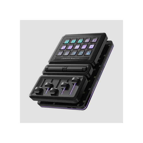 Controlador Streaming Modular Cooler Master MasterHUB Stream Kit 15 Teclas Faders y Rollers USB