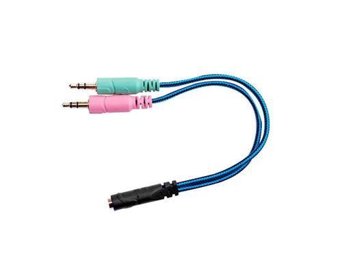 Adaptador 2 stereo macho a hembra de 4 contactos