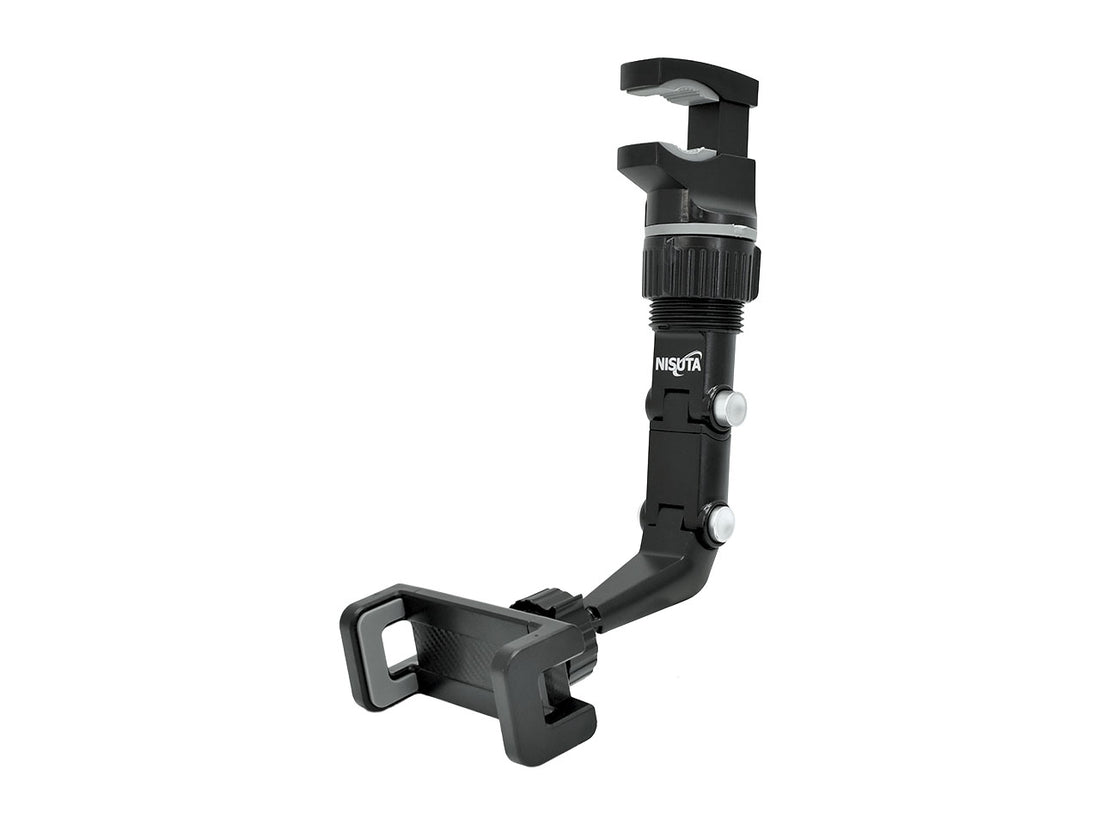 Soporte para celular articulado, para escritorio, alacena o espejo retrovisor de auto