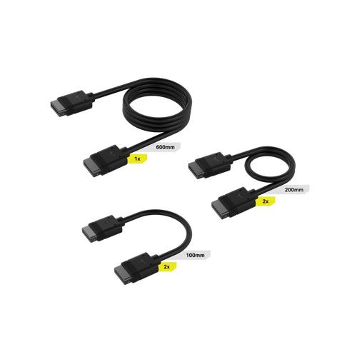 Cable CORSAIR iCUE LINK Kit x5 conector derecho negro