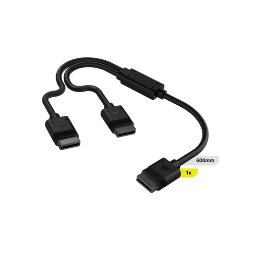 Cable CORSAIR iCUE LINK 1x 600mm tipo Y con conector derecho negro