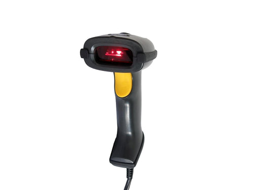 Lector de codigo de barras de mano laser con base