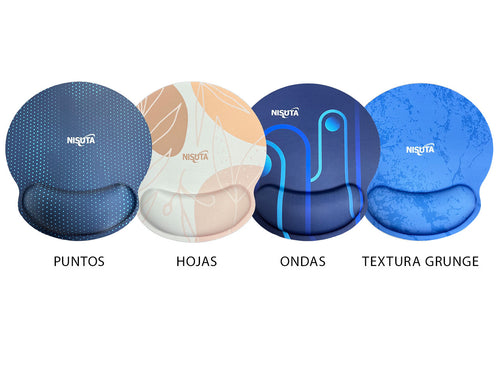 Mouse Pad 250x230x4mm ergonómico con apoya muñecas y diseño