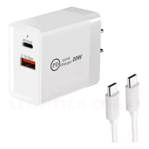 Cargador Celular Seisa Usb A Usb C 20w Carga Rapida + Cable Usb C