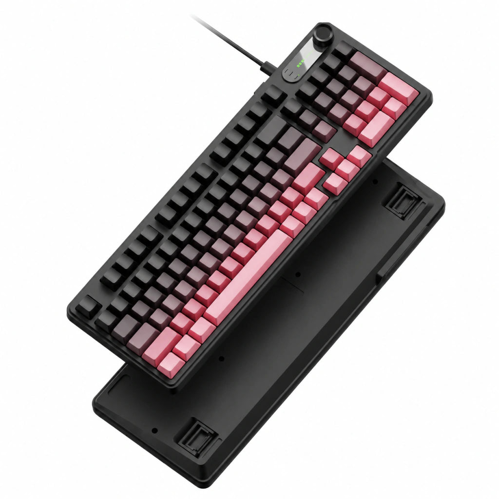 EWEADN V102: Teclado de Membrana Silencioso con Perilla Multimedia y RGB