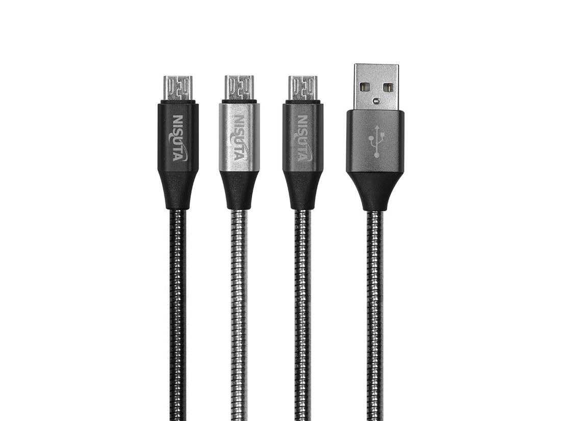 Cable USB a micro USB de 1m de 2.1A con malla de metal