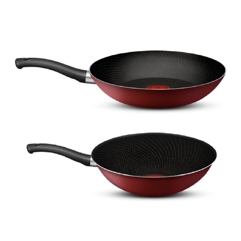 Set Sarten + Wok Tefal -Red Surprise 24/28Cm Aluminio (L2T1Ivc11)