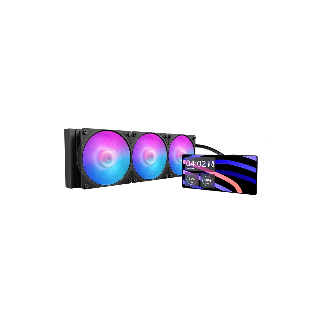 Water Cooler Cooler Master MasterLiquid Core LCD 6" 360 3 Fans 120mm ARGB Black