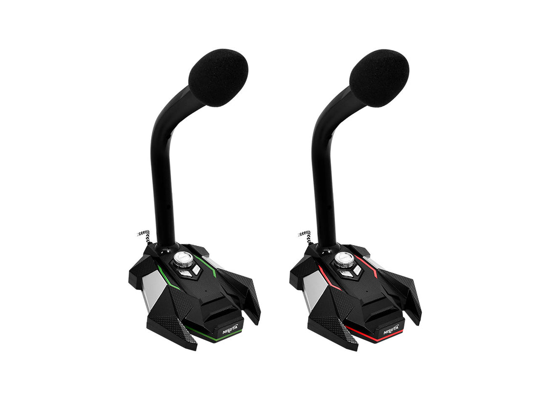 Microfono USB gaming con salida auricular, leds, bass, volumen