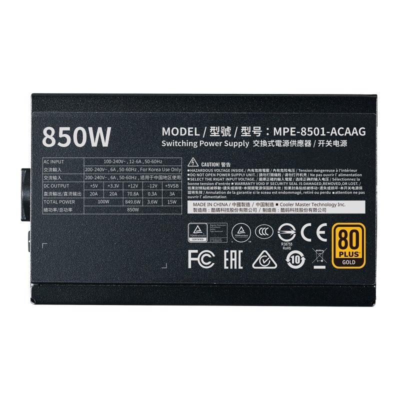 Fuente 850W CoolerMaster MWE 80 PLUS GOLD