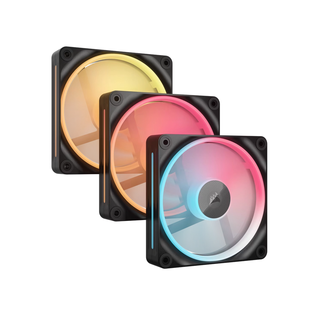 Kit de ventiladores CORSAIR flujo reversible iCUE LINK LX120-R RGB de 120 mm x3 negro