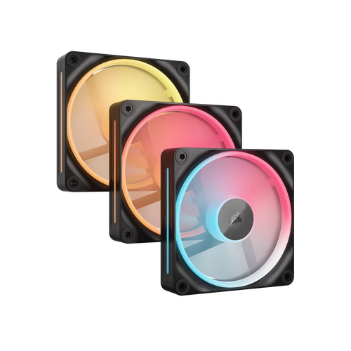 Kit de ventiladores CORSAIR flujo reversible iCUE LINK LX120-R RGB de 120 mm x3 negro