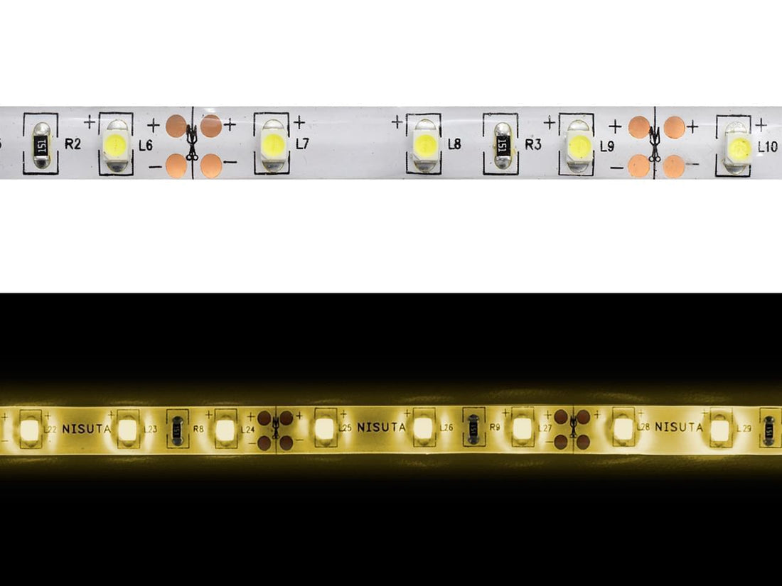 Tira de LEDs externa 3528 60L/M amarillo 12v x metro