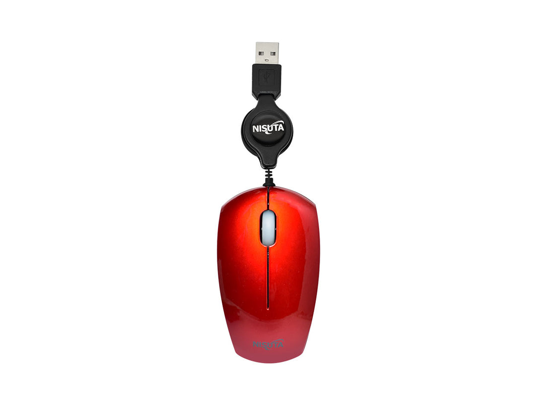 Mouse optico mini retractil rojo USB 1000 DPI